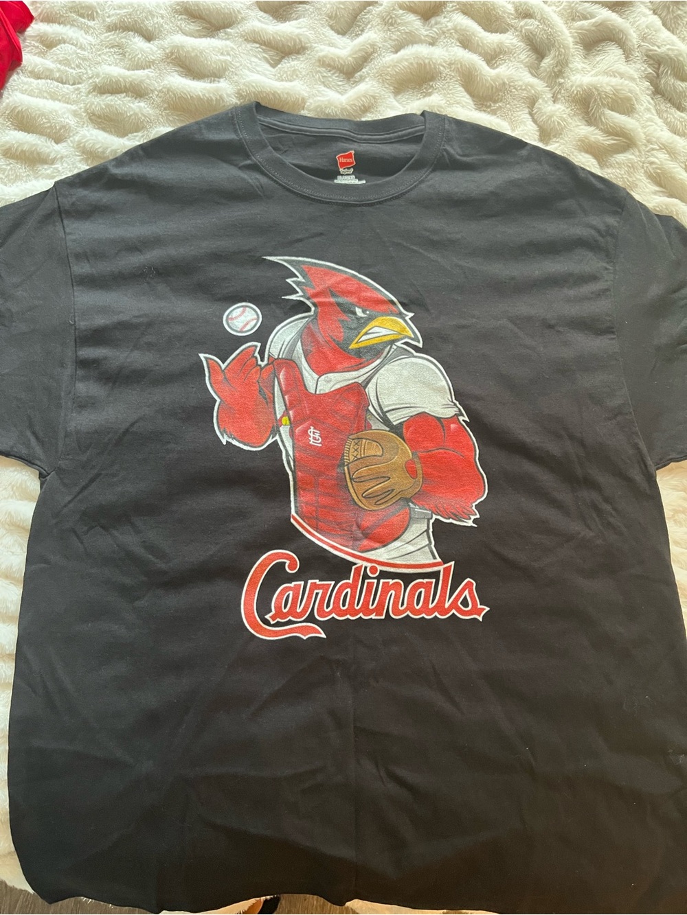 Hanes Black T-Shirt with Red Logo